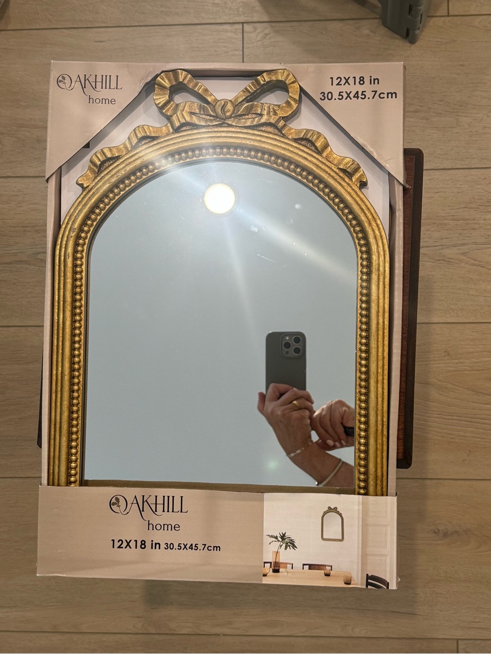 Gold Bow Accent Wall Mirror - 12x18